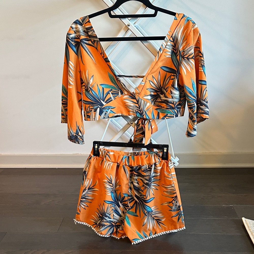 Tropical Orange Two-Piece Set